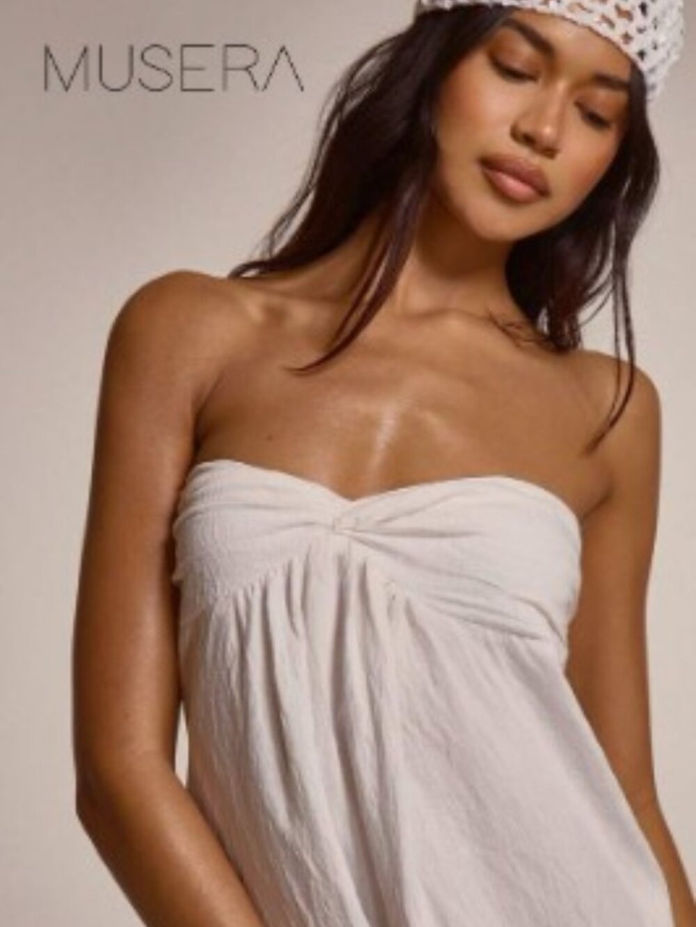 Ruch Twist Front  White Maxi Dress